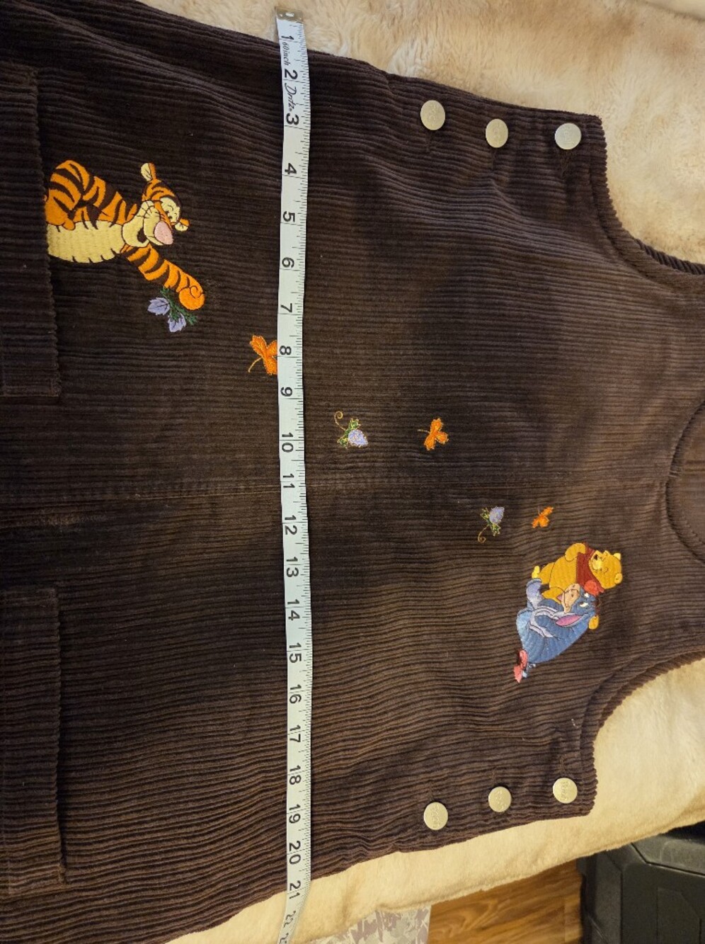Disney Brown Corduroy Winnie the Pooh Mini Pinafore Dress - Picture 3 of 11